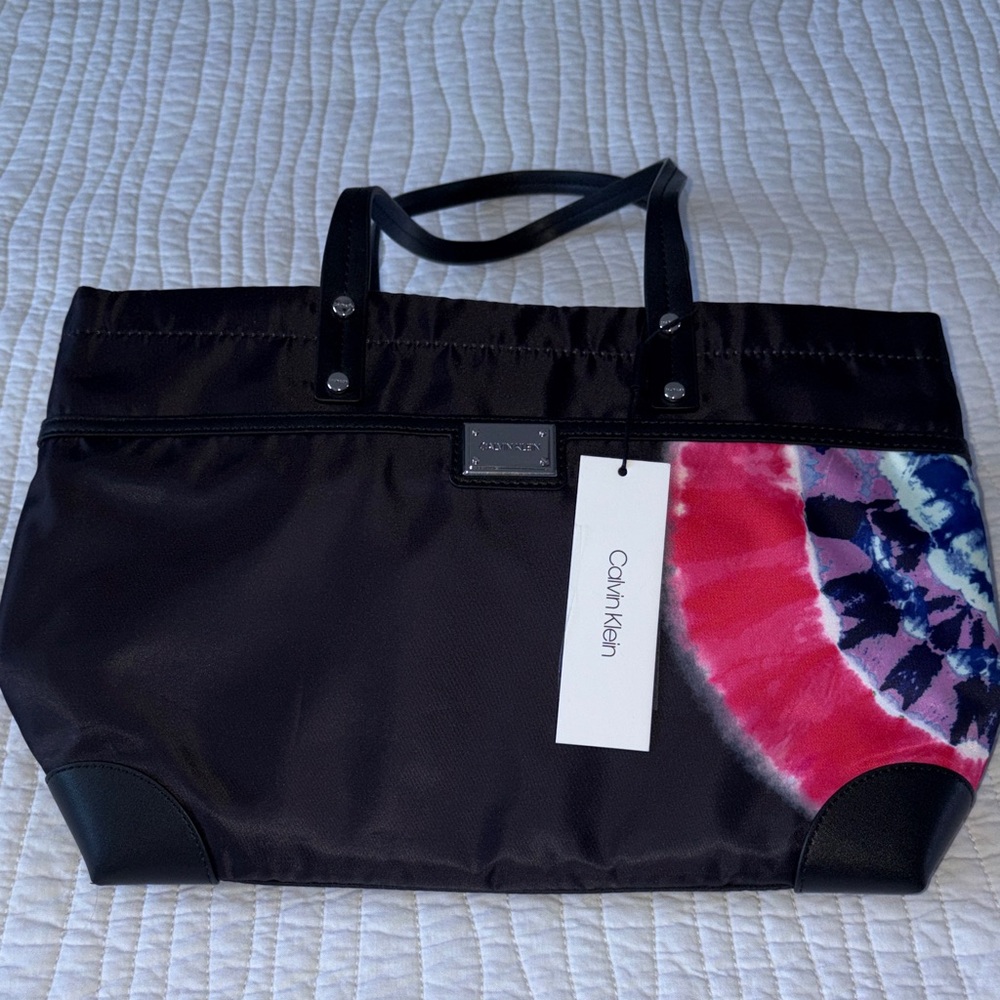 Calvin Klein Black and Tie-Dye Tote - Picture 2 of 9